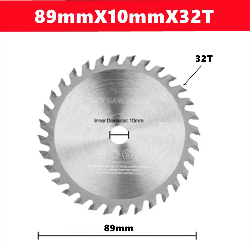 1pcs circular saw blade 89mm aperture 10mm 24T/32T for angle grinder TCT saw disc Hard alloy inclined wood cutting disc