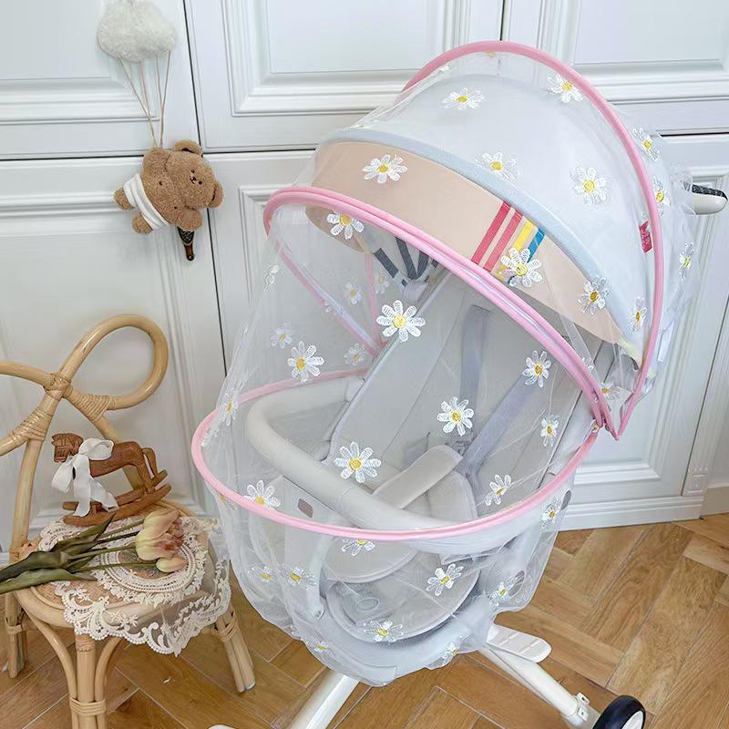 Universal Full-Cover Baby Stroller Mosquito Net - Enlarged, Dense, Anti-UV Protection for High View Strollers