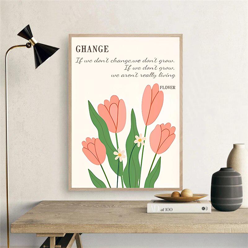 Flower Market Tulip Posters Danish Pastel Canvas Painting Minimalist Living Room Aesthetics Wall Art Picture for Home Decor