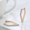 Ohrringe in Roségoldfarbe für Damen Mädchen Mode Geometrisch Natürlicher Zirkon Hängeohrring Hohe Qualität Täglicher Schmuck