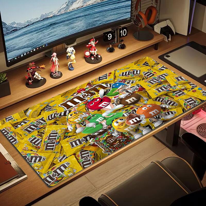 M&M's Large Size Mouse Pad Large Gaming Table Cushion Non-slip Laptop Tablet Big Mousepad XXL Mat Mini PC Playmat With Lock edge