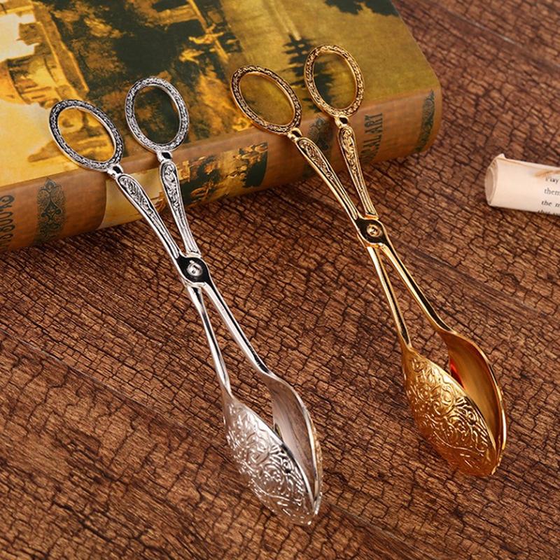 1 Stück Speisezange Vergoldet Snack Kuchen Clip Salat Brot Gebäck Klemme Backclip