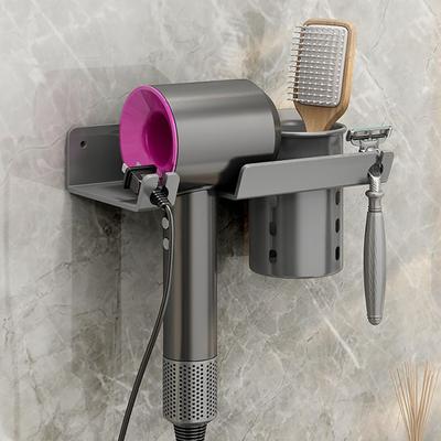 Evrensel Saç Kurutma Makinesi Tutucu Duvara Monte Saç Kurutma Makinesi Askısı Kablo Düzenleyici Kendinden Yapışkanlı Saç Bakım Alet Rafı Banyo Dolabı için