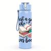 1PC Book Lover Girl Quote 750ml Color Plastic Sports Water Bottle Leakproof Flip Straw Lid Suitable for Sports Office Home Use