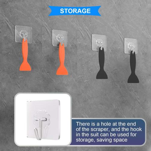 Xiatiaosann 12pcs Plastic Resin Removal Scraper, Flexible Paint Spatula, Putty Knife, Bubble Removal Sticker Installation Tool, 2 Colors (Black/Orange