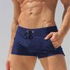Hot-Selling New Style Men's Quick-Drying Square Leg Swim Trunks with Side Pocket