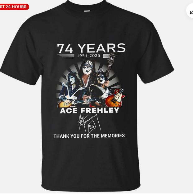 Ace Frehley 74 Years 1951 -2025 Thank You For The Memories T-Shirt