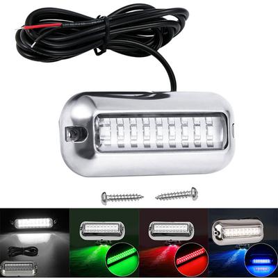 27 LED Snabbbåtsljus Rostfritt Stål Undervatten Ponton 10-30V Marin Navigationsljus IP68 Vattentät Yacht Båttillbehör