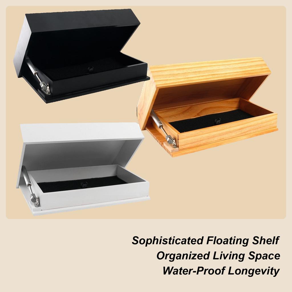 Wall Mounted Storage Rack With Hiddens Compartments Decorative Wooden Floating Display Secret Floating Storage Shelves Safely