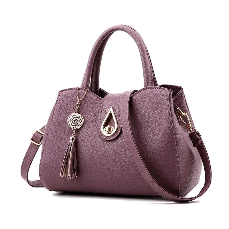 Luxury Brand WomenTassel Travel Shopper Totes Top-Handle Bags Fashion Shoulder Messenger Bags PU Leather Handbag