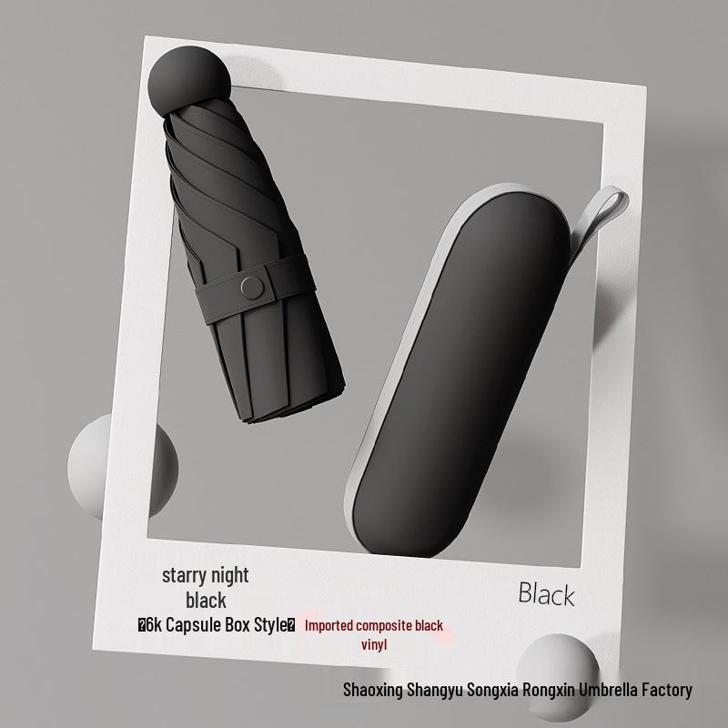 Compact Five-Fold Umbrella: Portable Pocket Sunshade & Rain Parasol for Women, Anti-UV Sunscreen Protection.