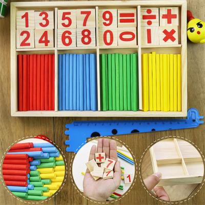 DIY Montessori Toys Math Number Wooden Blocks Counting Sticks Early Learning Educational Games Toys Gifts For Children Kids