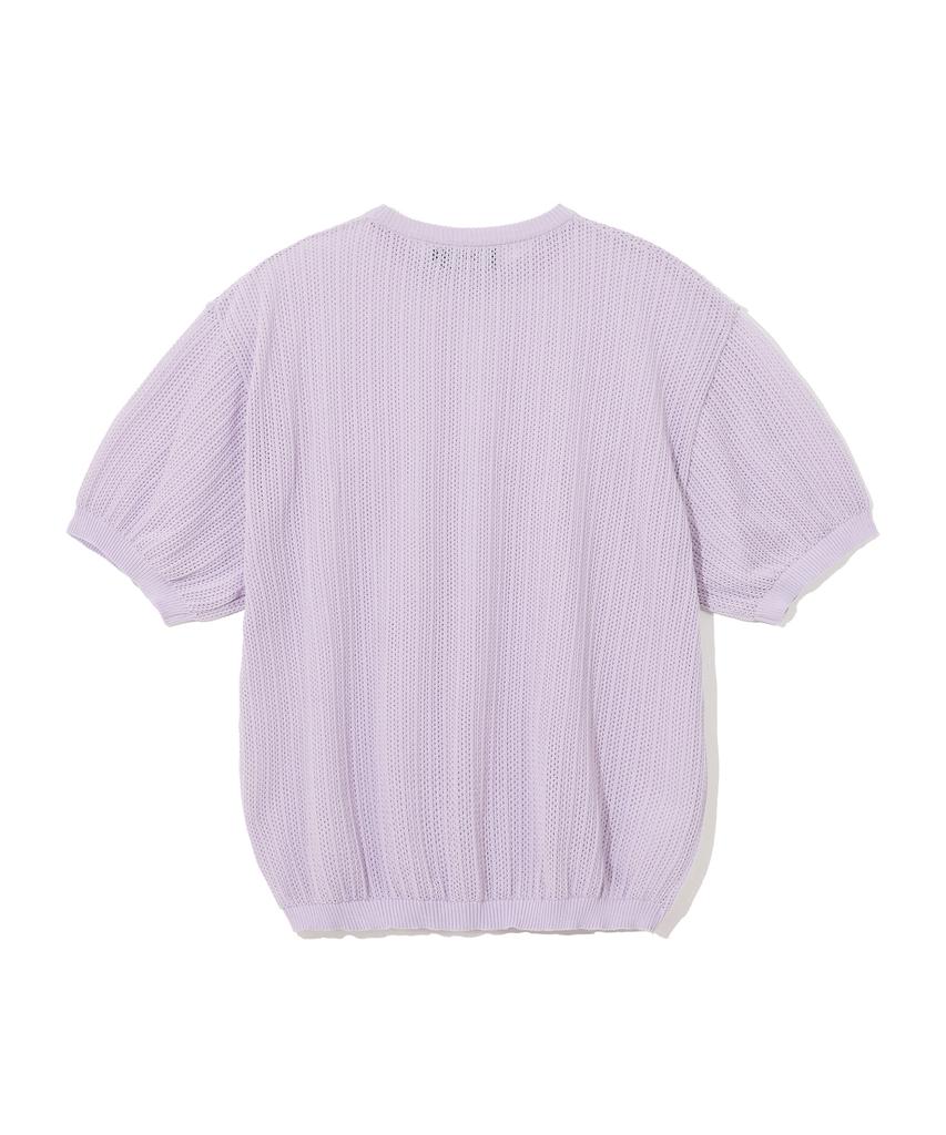 YALE Mesh Crewneck Knit Light Purple