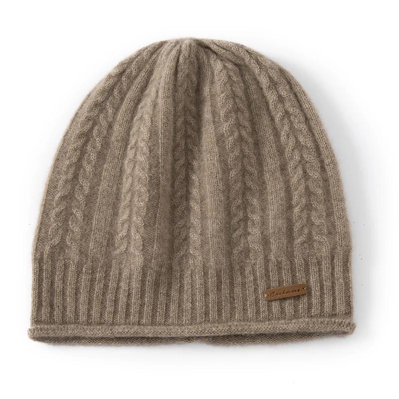 

Women s 100% Pure Cashmere Knit Slouchy Beanie Cable Pattern Winter Hat Warm Soft Cozy Casual Cap for Cold Weather верблюд