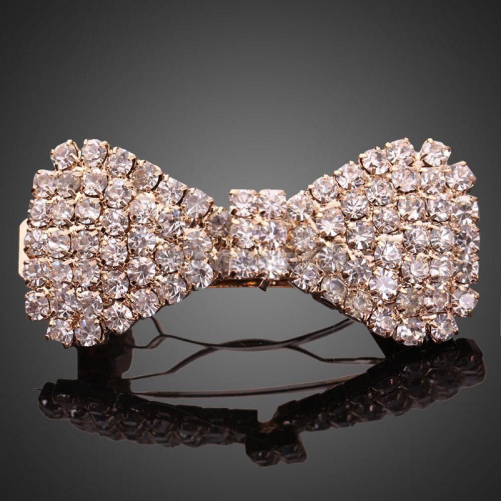 Women Clamp Jewelry Bowknot Barrette Rhinestone Hairpin Hair Clip