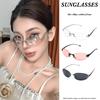 New Frameless Sunglasses Fashionable Women Retro Decoration Eyeglasses Oval High-End Luxury Decoration Design Sun Glasses