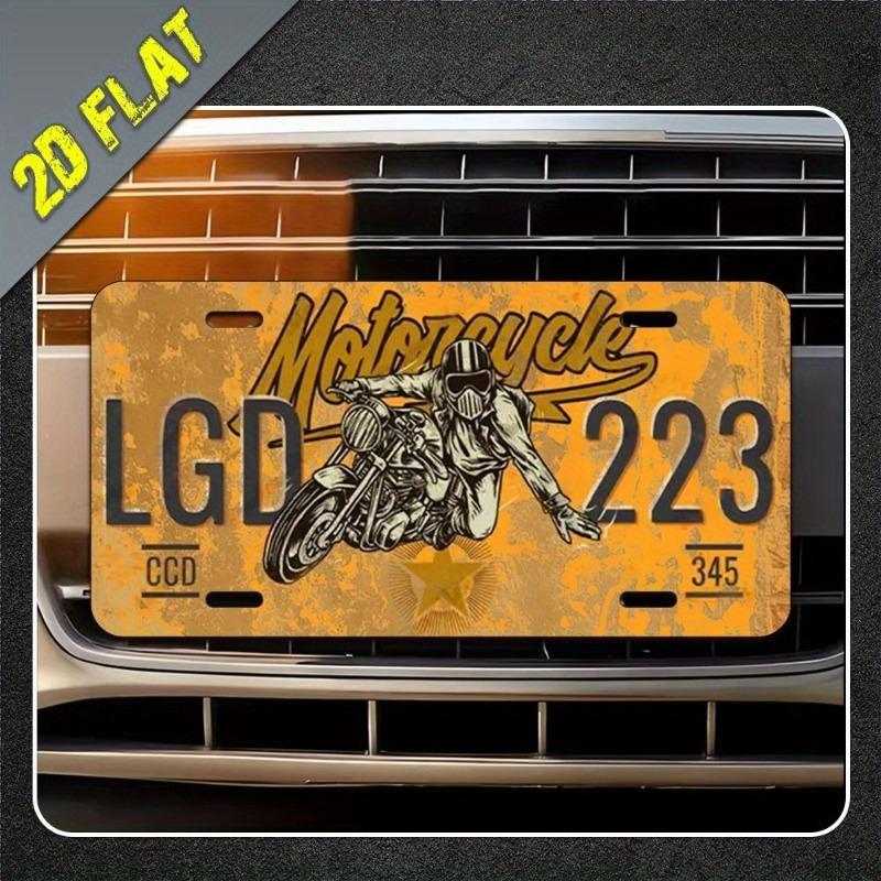 Motorcycle Souvenir License Plate, Metal Auto Wall Decor 15x30cm