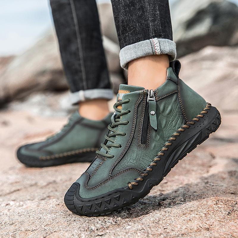 39-48 Men's Casual Shoes Breathable Mesh Casual Sneakers Boots for Men Mens Leather Boots Men's Genuine Leather Moccasins