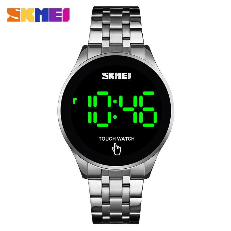 

Moment Beauty Trend Fashion Sports LED Watch Персонализированные часы Стальной ремень Парные часы Электронные часы серебряный