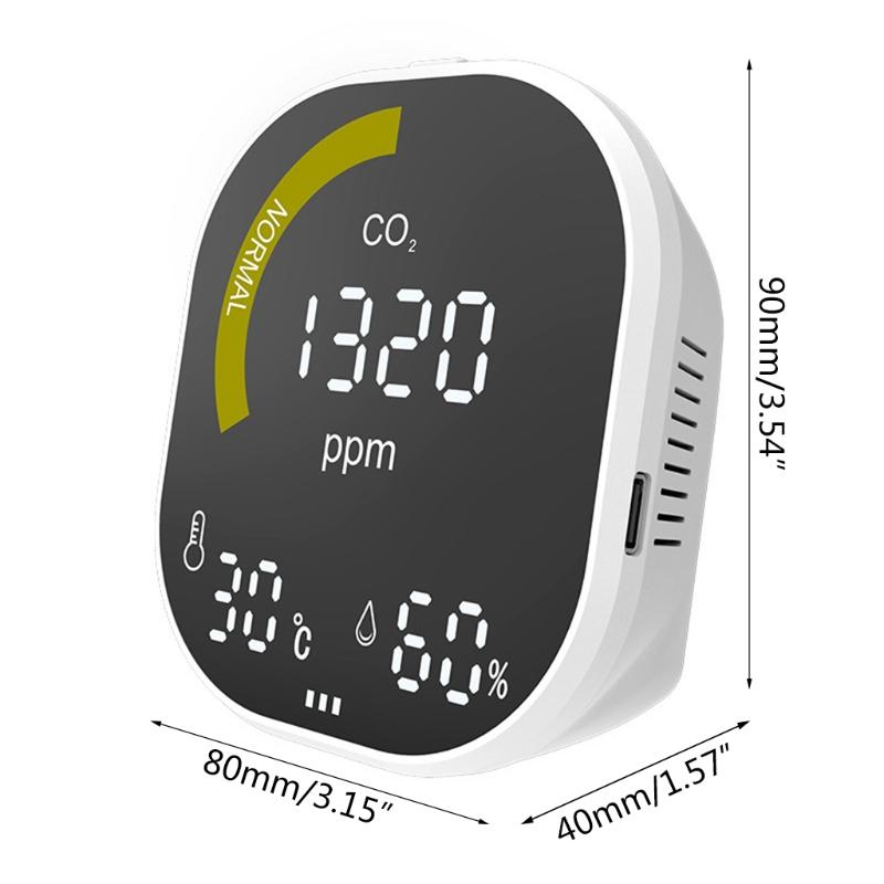 Air Quality Monitor CO2 Detector Air Quality Monitor Temperature and Relative Humidity CO2 Meter NDIR Infrared Meter