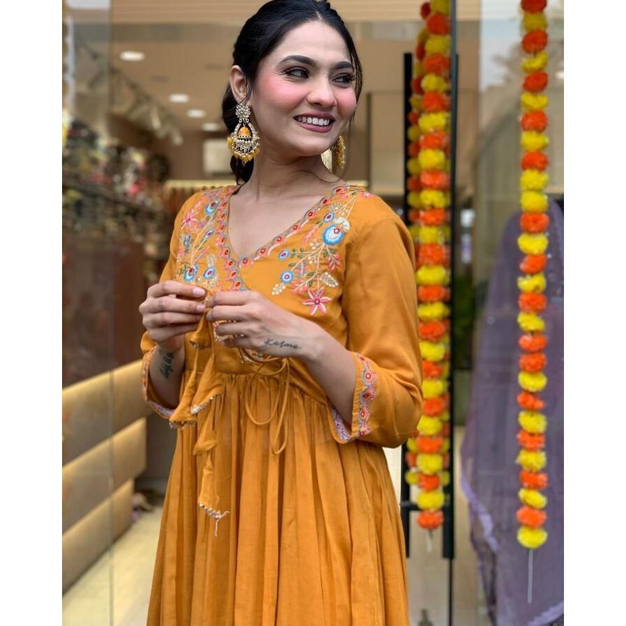 Women Bollywood Kurti Salwar Suit Indian Party Wear Kurta Pant Dupatta Set Dress VFP-1821a