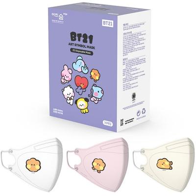 Edge Line Friends BT21 Art Symbol Bird Beak Color Mask Small SHOOKY Minini 3 Types X 10p Set, 30 Sheets, 1 Piece