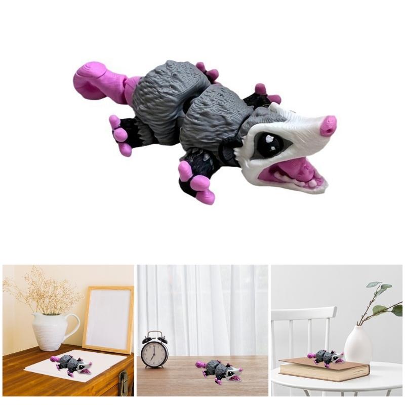 Articulated Opossum Fidgets Toy Fun Stress Reliever for Home Office or Travel Durable 3D Printed Design