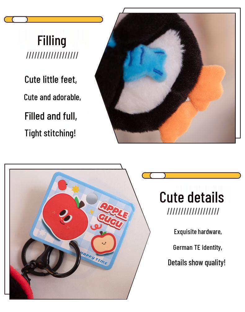 Süßer Winter-Pinguin Plüsch Schlüsselanhänger - Kleiner Rucksack Anhänger Geschenk