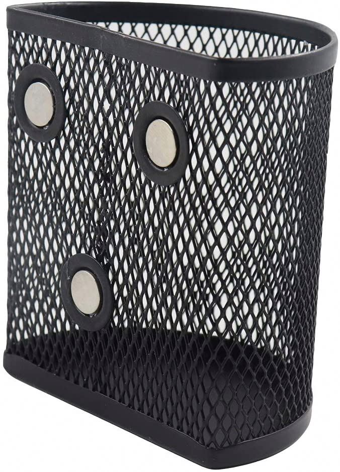 Magnetic Pencil Holder Half Circle Pen Holders Fridge Magnet Black