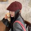 Korean Style Suede Forward Hat for Women In Autumn and Winter Design Shows Small Big Head Without Duck Tongue Beret