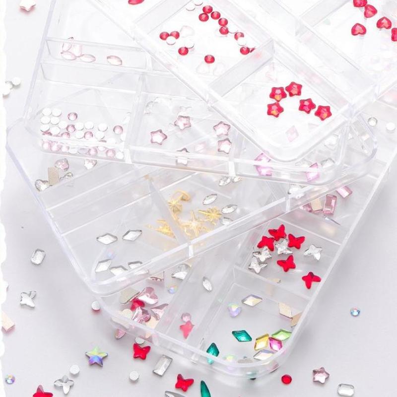 1 Set Dental Tooth Gems Crystal Diamond Heart Round Shaped Ornament Diy Tools Various Shapes Color Teeth Jewelry Denture