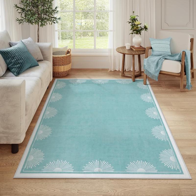 

Modern Carpet for Living Room Soft Plush Sun Printed Bedroom Rugs Pink Sofa Coffee Table Floor Mat Nursery Decor Alfombra Tapis 50X80cm