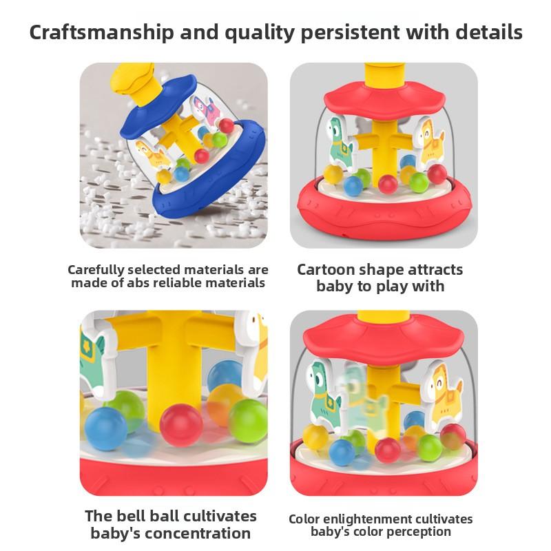 Baby Press Rotating Toy Skills Educational Toy Pink Green Press Spinning Animals Educational Toy Interactive Games Birthday Gift