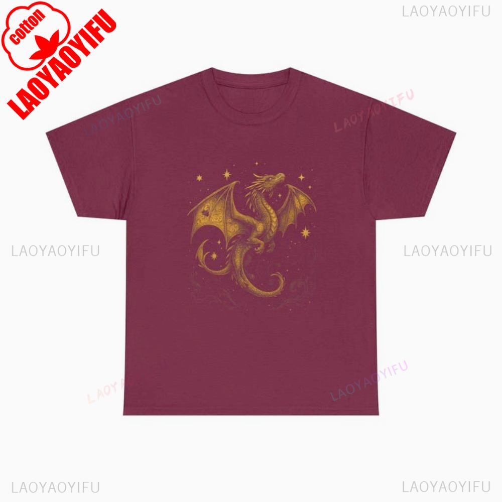 Celestial Dragon Shirt Gold Fantasy TShirt Mystic Dragon Sweatshirt Moon Star Dragon Tee Magic Creature Gift Tshirt Men Women T