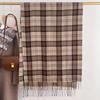 Scarf Women'S Winter Imitation Cashmere Plaid Fashionable And Versatile Warm Student Ins Tassel Shawl