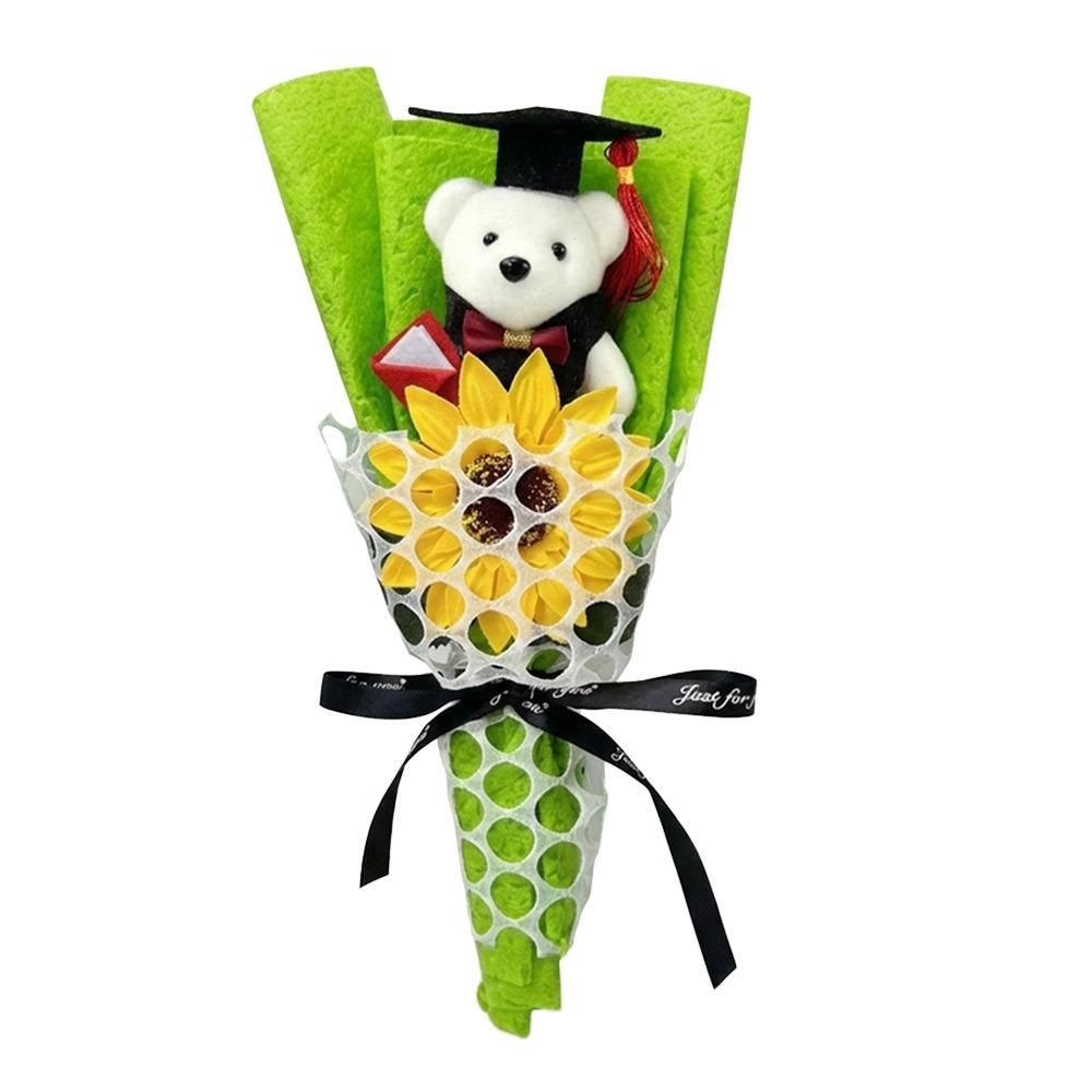 Dekoration Sonnenblumen Bär Strauß Plüsch Süßer Bär Strauß Neues Plüschtier Sträuße Abschlussgeschenk
