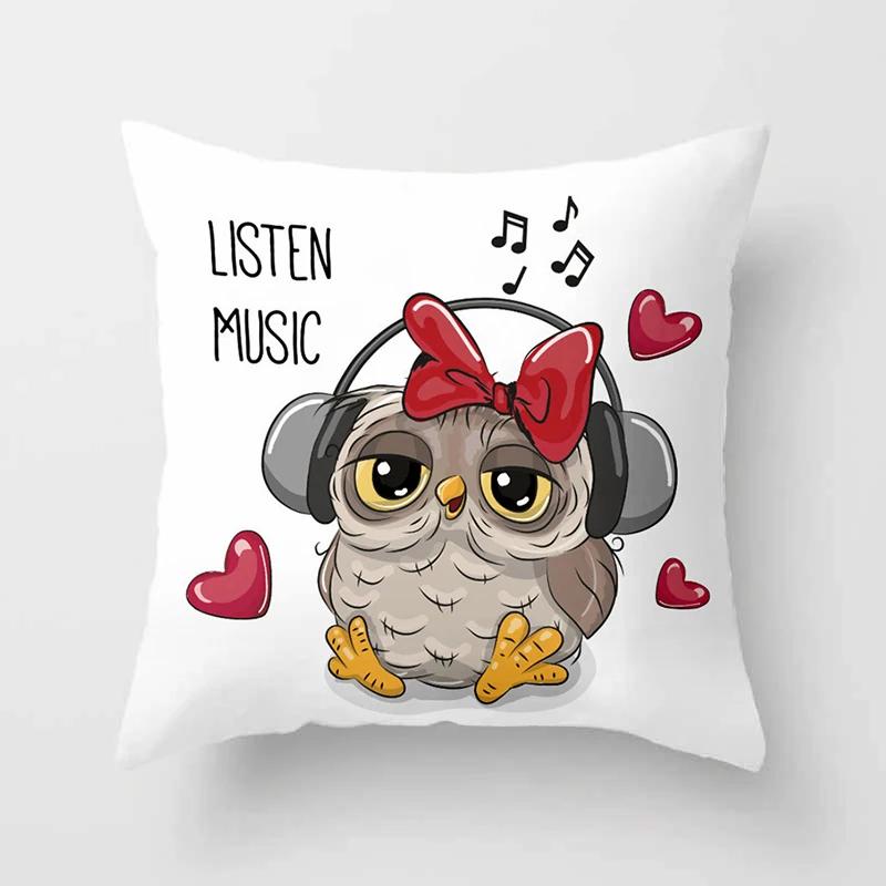 Cute Owl Cushion Covers Comfortable Pillow Cover x Decorative Pillows For Sofa Bed Car Throw Home Decor