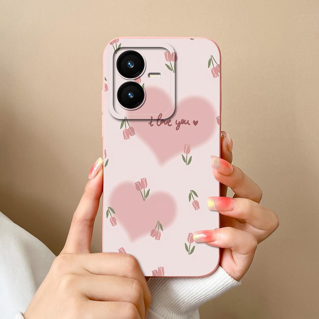 Case For Vivo Y22 Y22S Cover Camera Lens Protector For Vivo Y 22 Soft Liquid Silicone Cartoon Phone Back Covers For Women Man