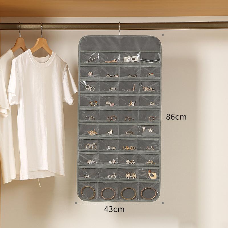 Hängender Schmuck-Organizer mit Aufhänger, Metallhaken, ein-/doppelseitiger Schmuckhalter für Ohrringe, Halsketten, Ringe am Schrank, an der Wand, an der Tür