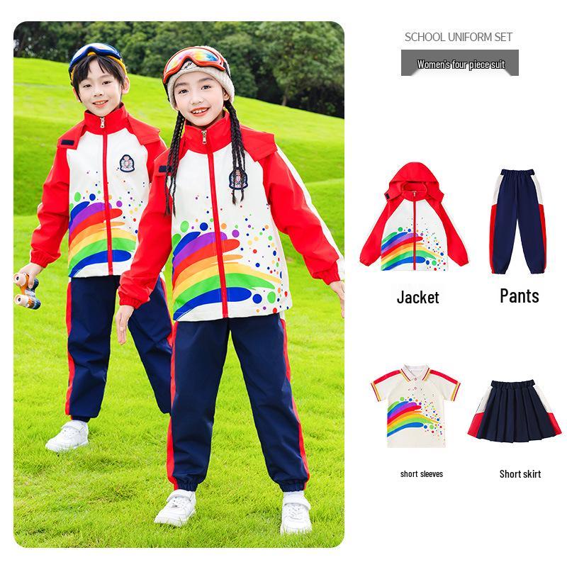 2025 Neuer Stil Buntes Akademisches Kinder Sommer Sportuniform Set