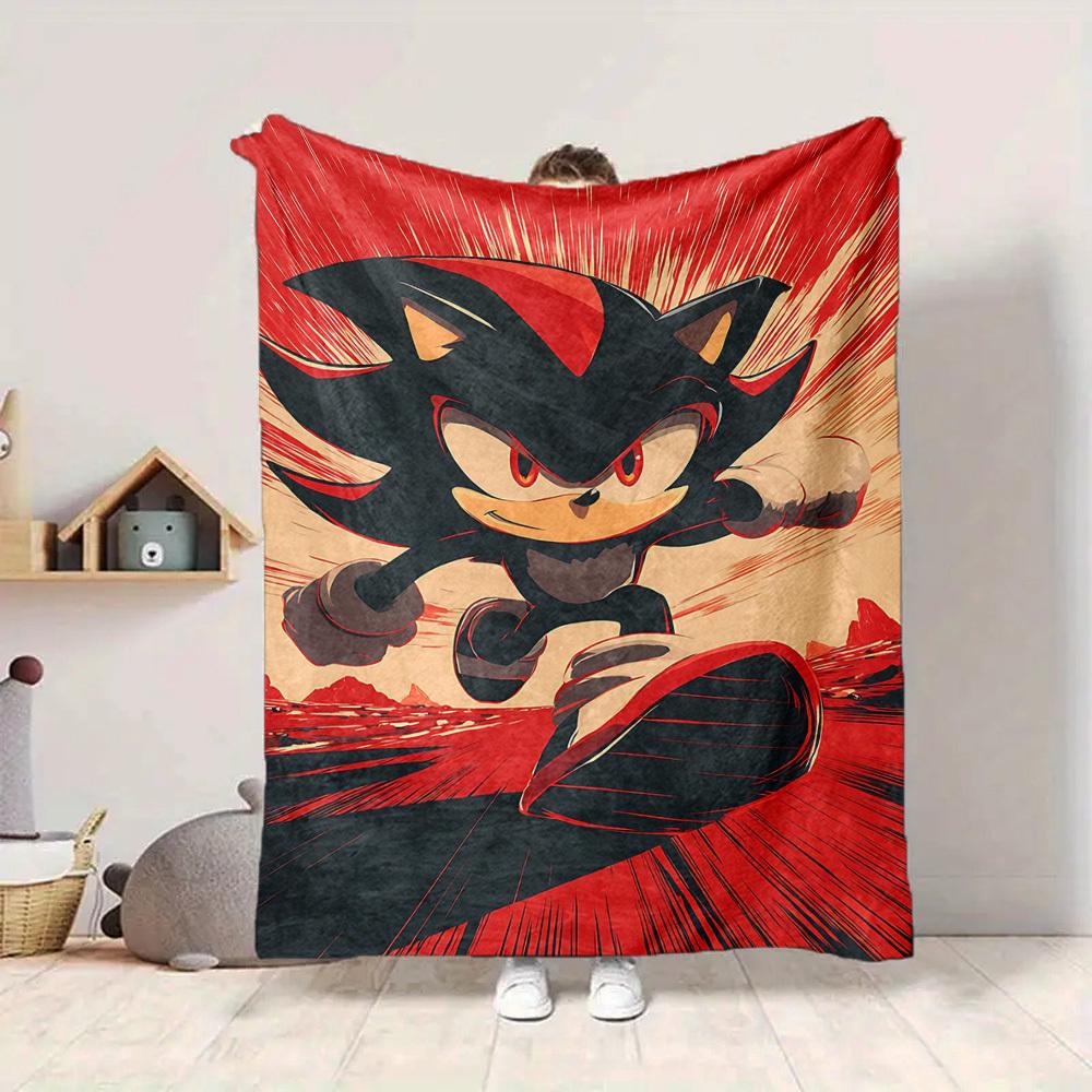 1 stuks Shadow Sonic Flanellen Deken, Zacht Huidvriendelijk met Digitale Print, Diverse Maten Verkrijgbaar voor Familie, Vrienden, Verjaardag