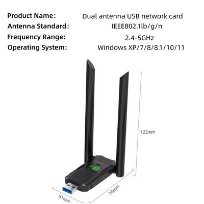 600Mbps USB 2.0 Adapter Dual Band 2.4/5Ghz WiFi Wireless Encryption Dongle Network Card Driver Free for Windows XP/7/8/8.1/10/11