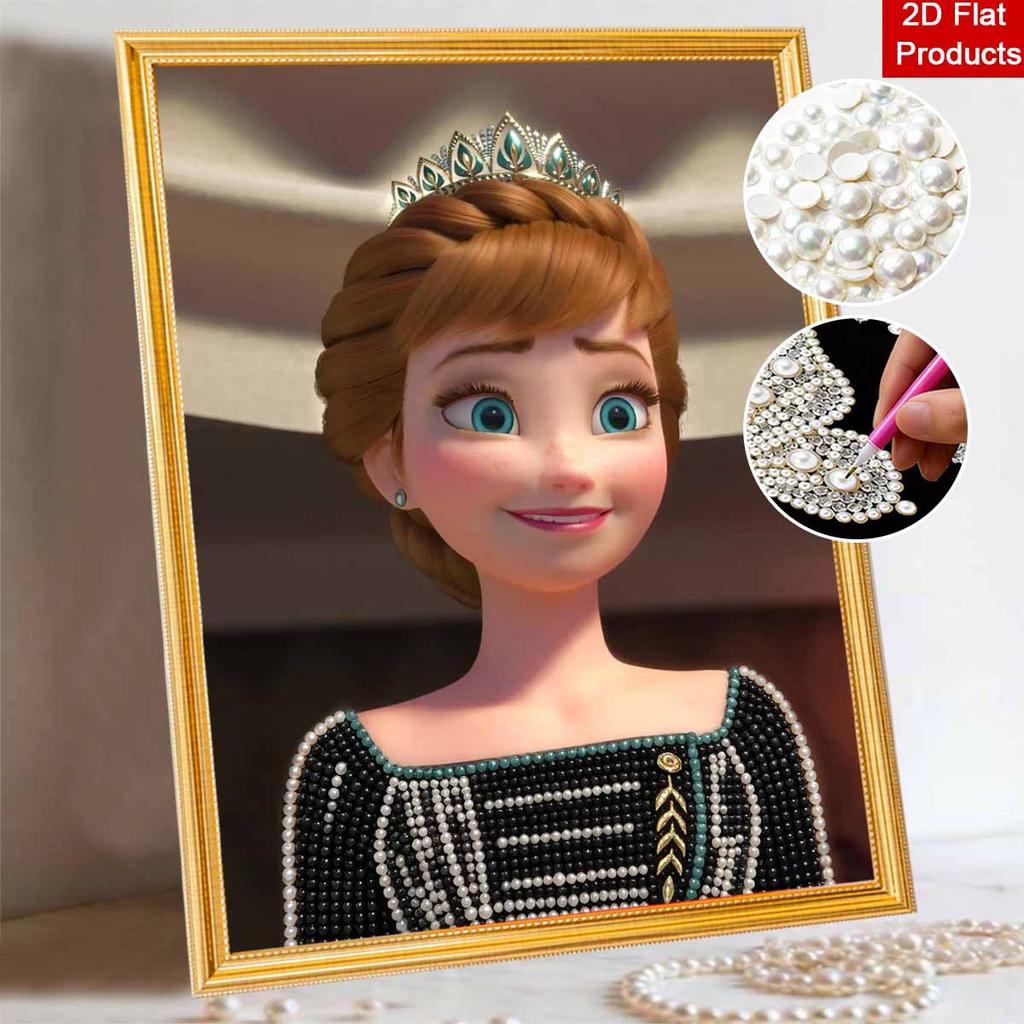 Disney Pearl Painting Frozen 2 Anna Handmade DIY Pearl Gemstone Painting Pictures Crafts Special Shape Home Wall Decoration