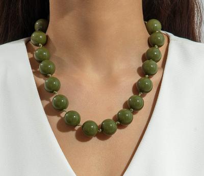 Colorful Large Bead Single-layer Necklace