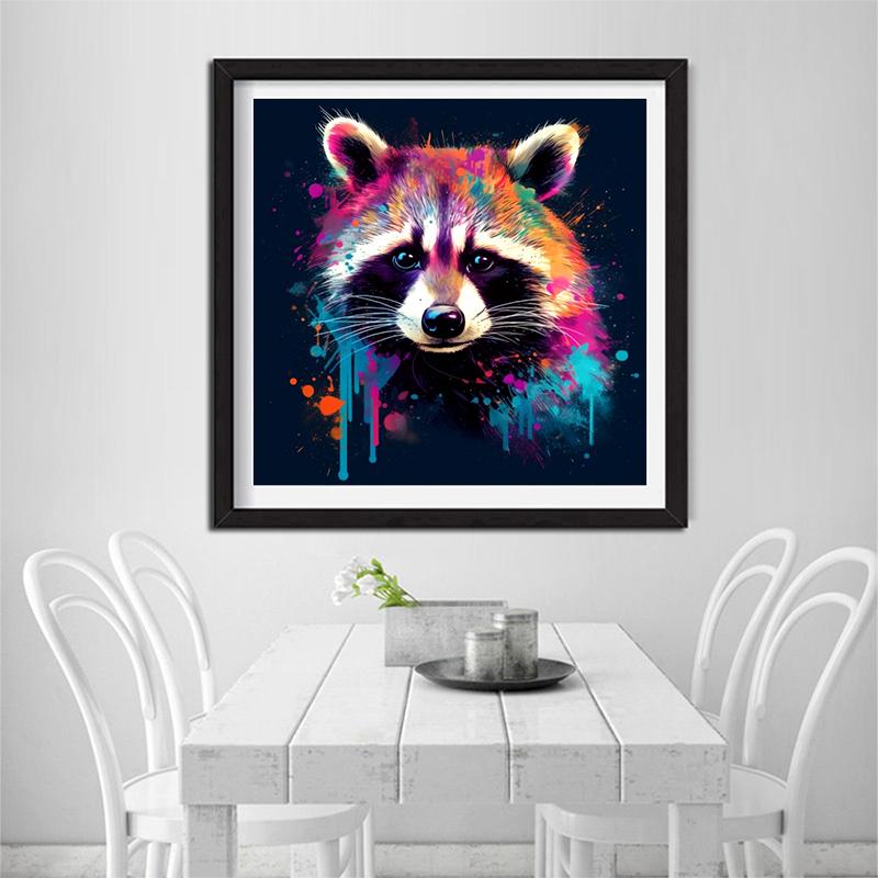5d DIY Diamond Painting Cross Stitch Watercolor Animal Raccoon Diamond Embroidery Mosaic Full Round Drill Home Decor Arts