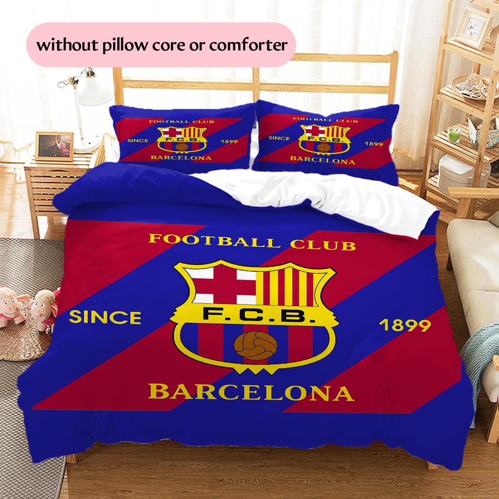 Povlečení s motivem FC Barcelona Domácí dekorace Narozeninový dárek (1 * povlak na přikrývku + 2 * povlak na polštář, bez výplně)