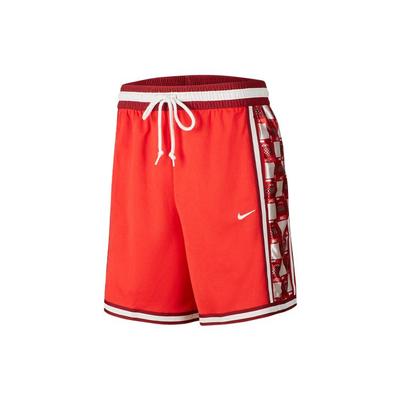 Pantalones cortos de baloncesto Dri-FIT con paneles laterales gráficos en bloques de color, cómodos, estampados y con cordones para hombre, rojo universitario DQ5720-657