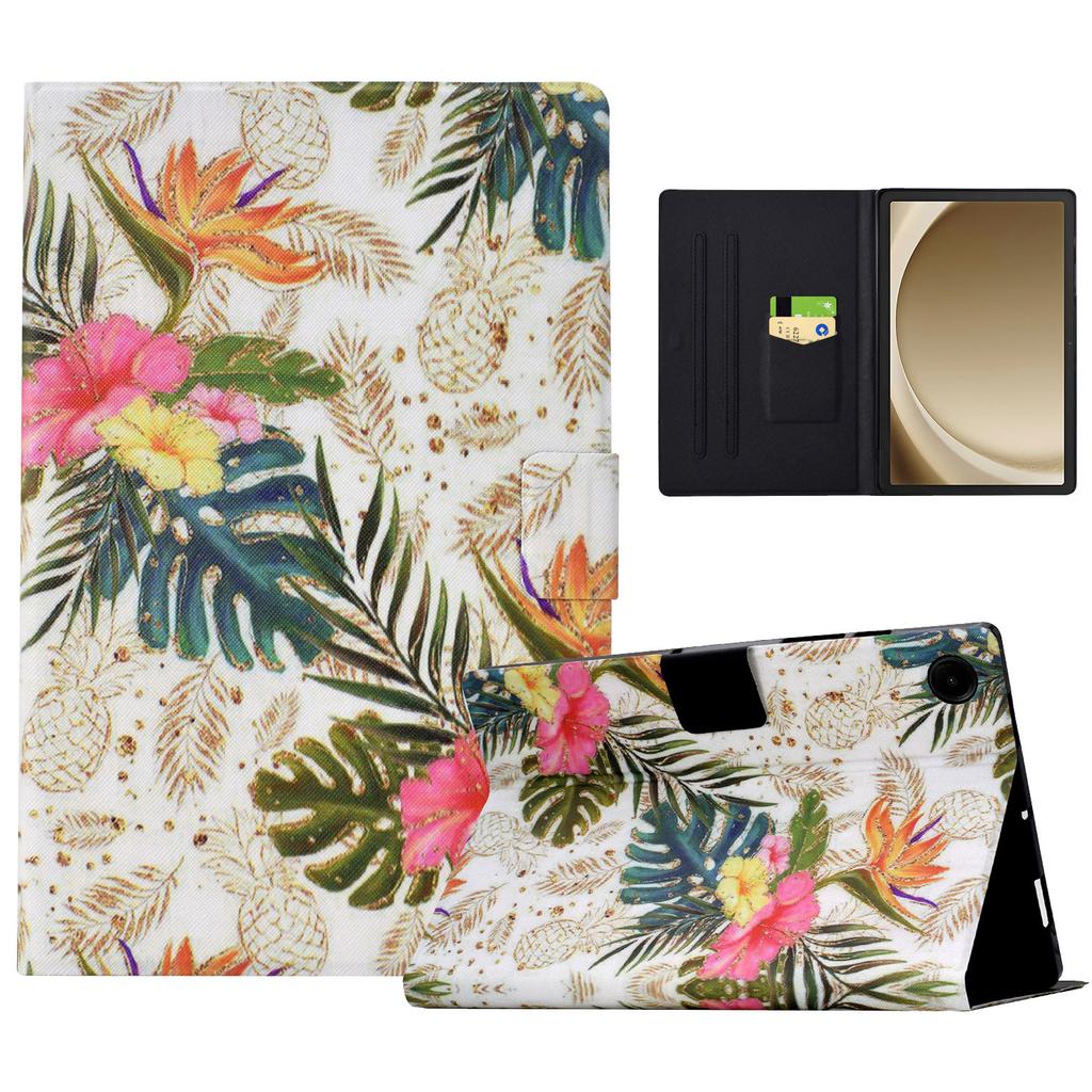 For Samsung Galaxy Tab A9+ Case PU Leather Pattern Tablet Cover with Auto Wake/Sleep