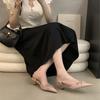 Fairy Wind Evening Wind Bag Head Sandals 2025 New French Temperament Gentle Bow Pointed Stiletto Shoes