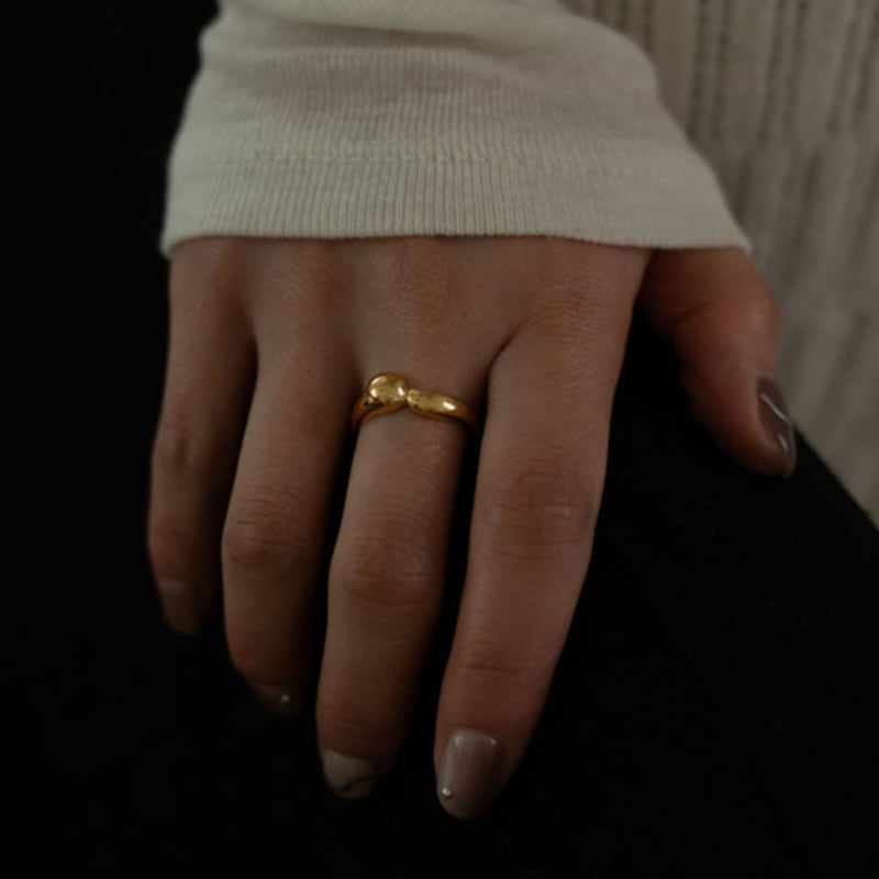 youngglow silver925 two ball ring (2color)